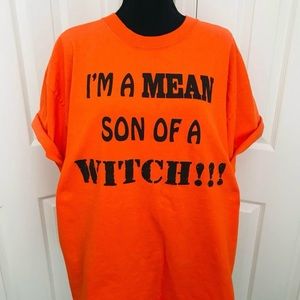 🎃 I’m a Mean Son of a Witch Orange Halloween T-Shirt Unisex Tee Size XL